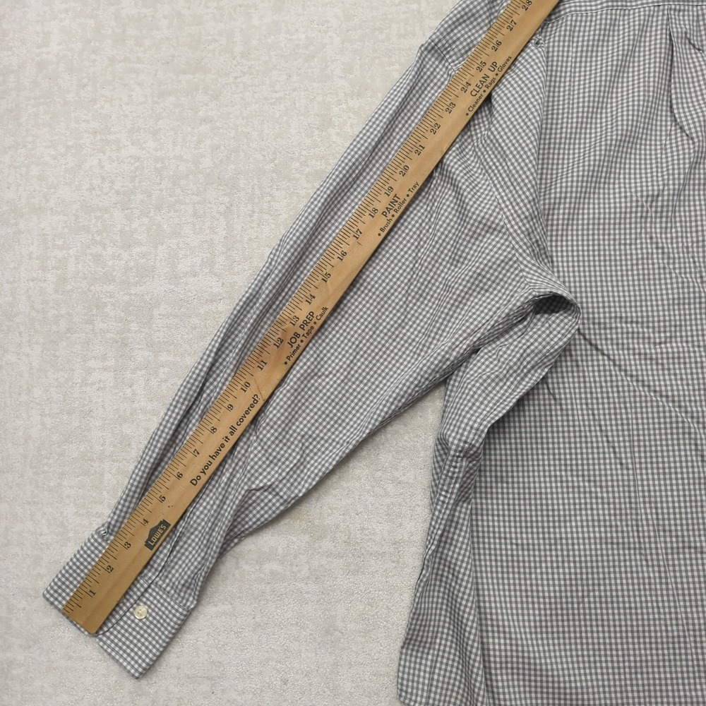 Peter Millar Crown Soft Shirt Mens XXL Grey Gingham Cotton Silk Button Down - Picture 7 of 8